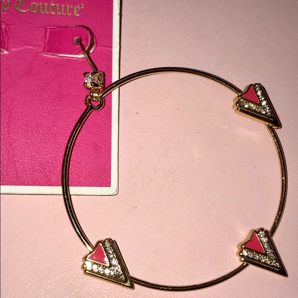 💗 JUICY COUTURE CORAL➕GOLD-TONE HOOP EARRINGS💗 - Picture 8 of 8